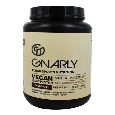 Chocolate de Pó de Substituição de Refeição de Proteína Vegetal Vegan - 28.2 oz. Gnarly Nutrition