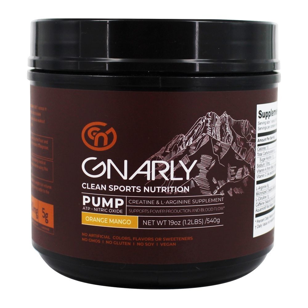 Pump Creatine & L-Arginine Suplemento Manga Laranja - 19 oz. Gnarly Nutrition