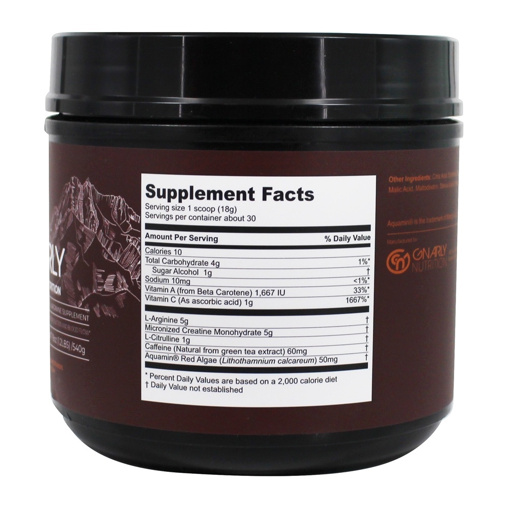 Pump Creatine & L-Arginine Suplemento Manga Laranja - 19 oz. Gnarly Nutrition - Imagem 2