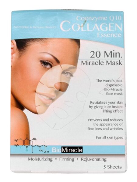 20 essência facial do colagênio da coenzima Q10 da máscara da folha do milagre minucioso - 5 Contagem BioMiracle