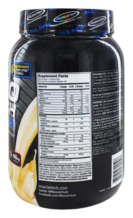 Nitro-Tecnologia Poder Atuação Série Francês Baunilha Redemoinho - 2 lbs. Muscletech Products - Image 2