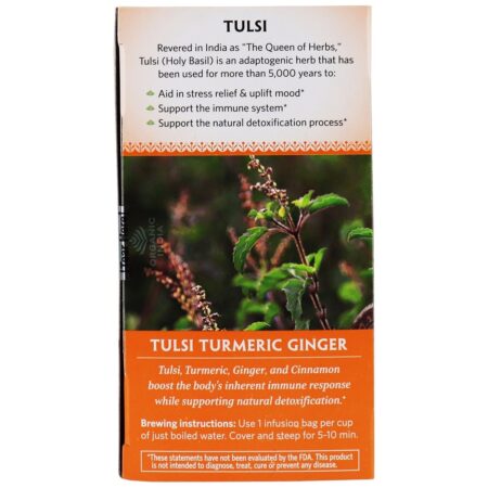 Tulsi Chá Curcuma Gengibre - 18 Saquinhos de Chá Organic India - Image 4