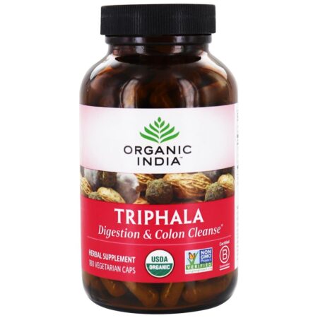 Digestão Orgânica Triphala e Colon Cleanse - Cápsulas vegetarianas 180 Organic India