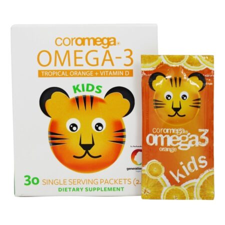 Omega - 3 Laranja Tropical para Crianças - 30 Pacotes (s) Coromega