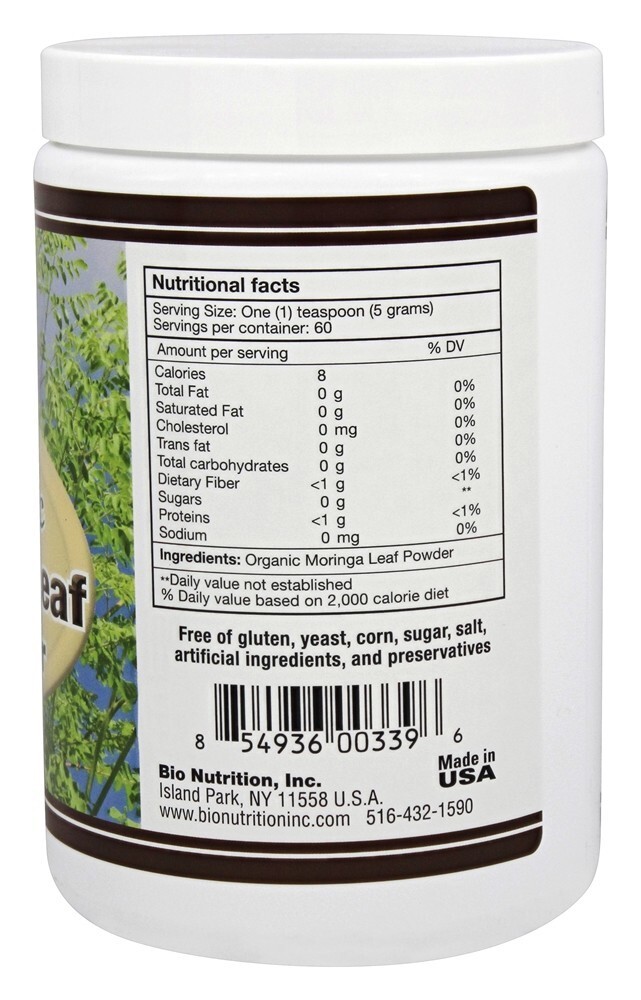 Folha de Moringa em Pó 100% Orgânica - 300 Gramas Bio Nutrition - Imagem 2