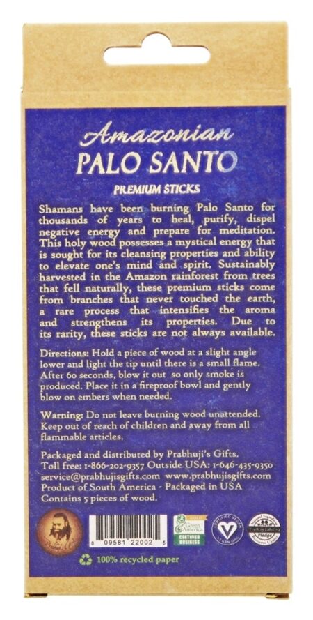 Prêmio Palo Santo Santo Madeira Amazônico - 5 Stick (s) Prabhuji's Gifts - Image 2