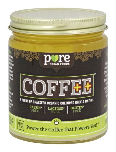 Café++ Paleo Recipiente para o creme Ghee & MCT óleo Misturar - 8.5 oz. Pure Indian Foods