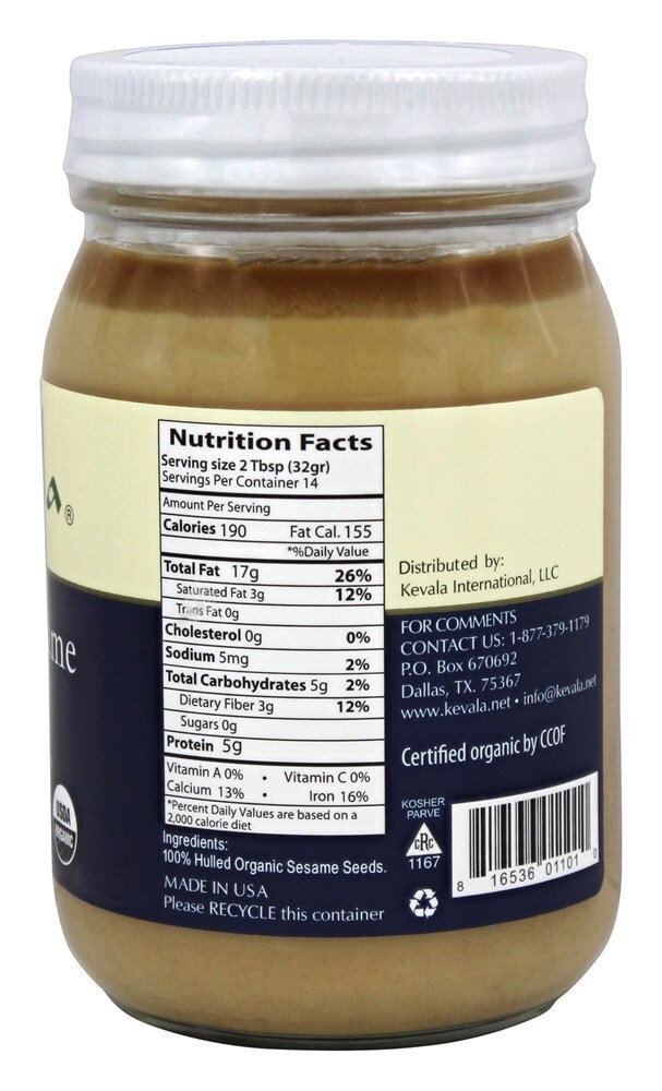 Tahini de gergelim orgânico - 16 oz. Kevala - Imagem 2