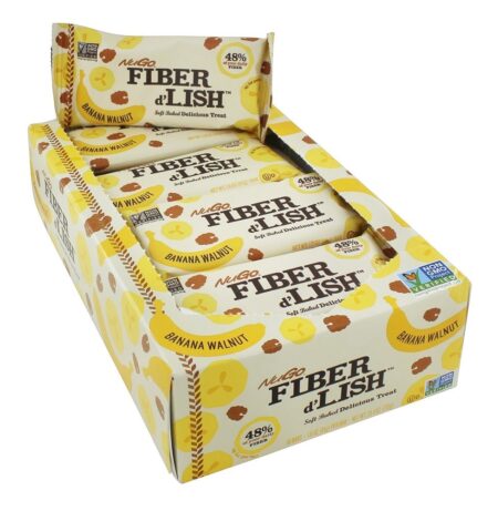 Fiber d'Lish Bares Caixa Banana Walnut - 16 Barras NuGo Nutrition