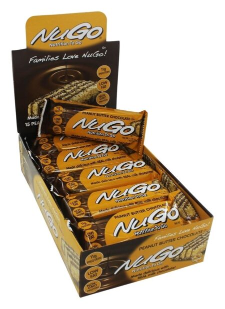 Para Ir Proteína Bar Amendoim Manteiga Chocolate - 15 Barras NuGo Nutrition