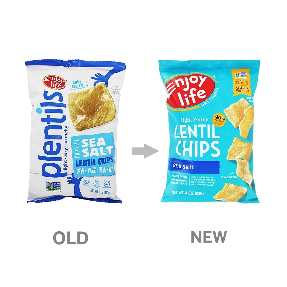 Alergia sem glúten amigável Lentilha Chips Sea Salt - 4 oz. Enjoy Life Foods - Imagem 2