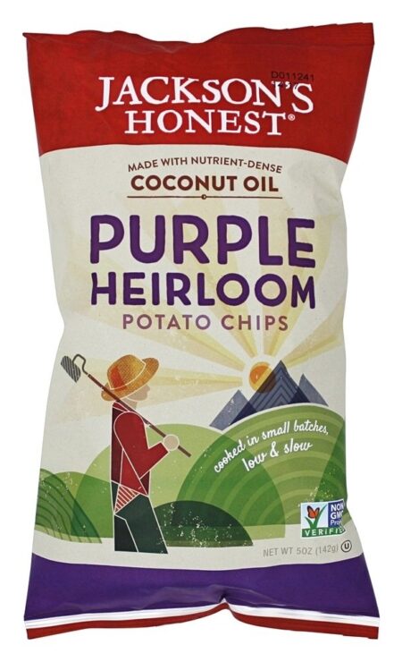 Coco óleo Batata Batatas fritas Roxo Relíquia de família - 5 oz. Jackson's Honest