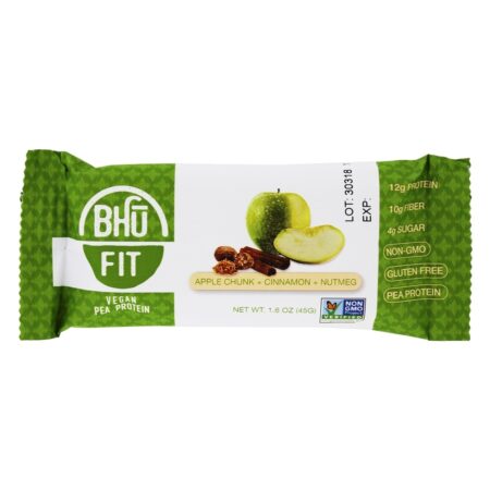 Barra de proteína de ervilha vegan Pedaço de maçã + canela + noz-moscada - 12 Barras Bhu Fit - Image 4