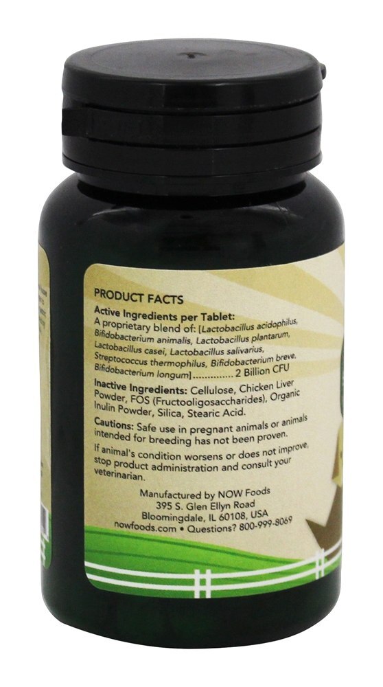 NOW Pets GI Support para Cães / Gatos - 90 comprimidos mastigáveis NOW Foods - Imagem 2