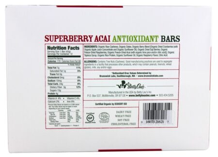 Apenas grandes caixas de barras de produtos orgânicos Superberry Açaí - 12 Barras Betty Lou's - Image 2