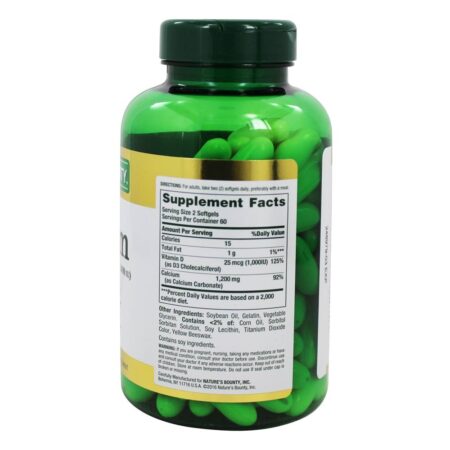 Cálcio de Liberação Rápida 1200 mg. - 120 Softgels Nature's Bounty - Image 2