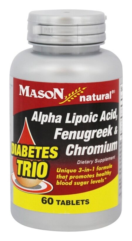 Diabetes Trio: Ácido Alpha Lipóico, Feno-Grego & Cromo - 60 Tablets Mason Natural