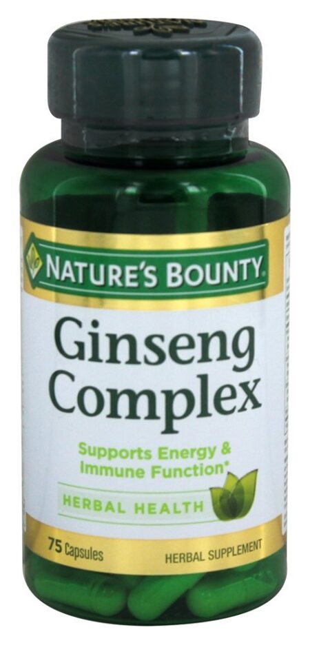 Complexo Ginseng Plus Geléia Real - Cápsulas 75 Nature's Bounty