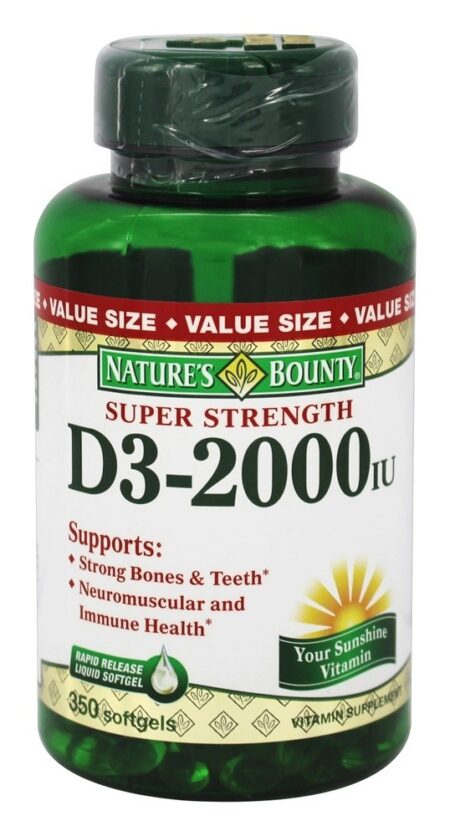 Vitamina D3 Super Potente 2000 UI - 350 Softgels Nature's Bounty