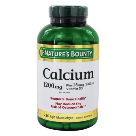 Cálcio Líquido 1,200 mg. Com vitamina D3 1,000 UI - 220 Softgels Nature's Bounty