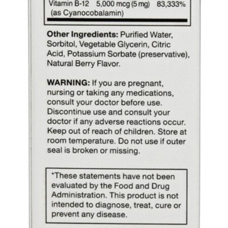 Vitamina B12 Líquido Sublingual Sabor Natural de Frutas 5000 mcg. - 2 fl. oz. Nature's Bounty - Imagem 2