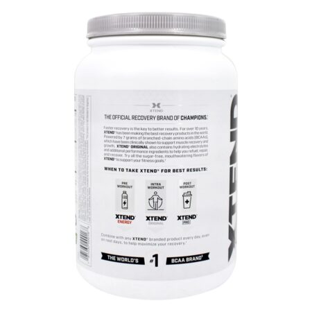 Xtend The Original BCAA Muscle Recovery + Eletrólitos em Pó 90 Porções de Gelo de Framboesa Azul - 2.78 lb. Scivation - Image 3