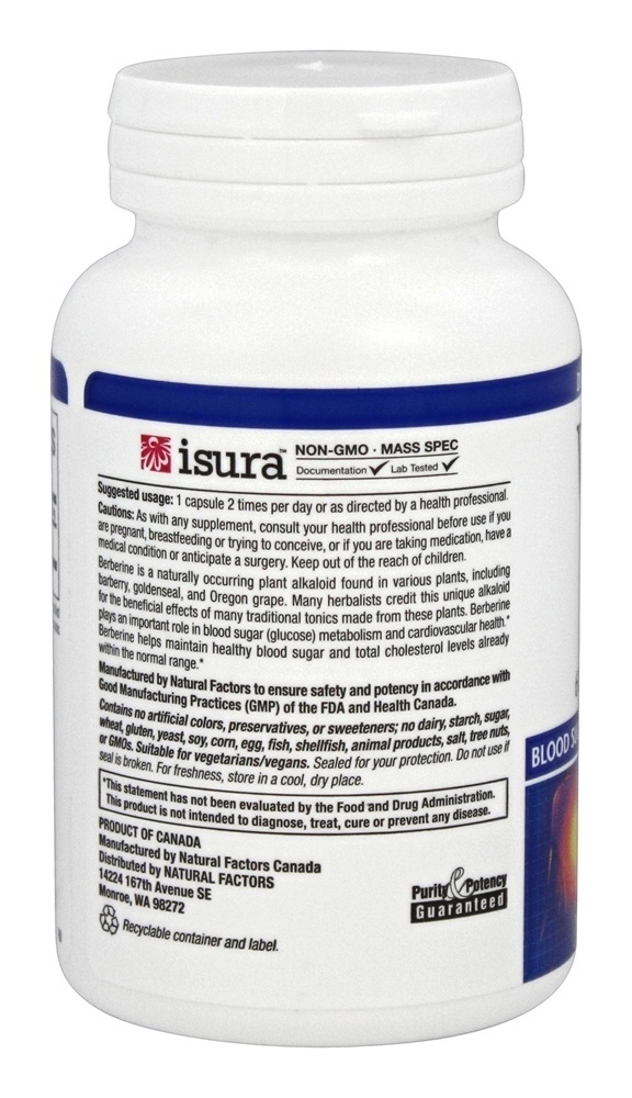 WellBetX Berberina 500 mg. - Cápsulas vegetarianas 60 Natural Factors - Imagem 3