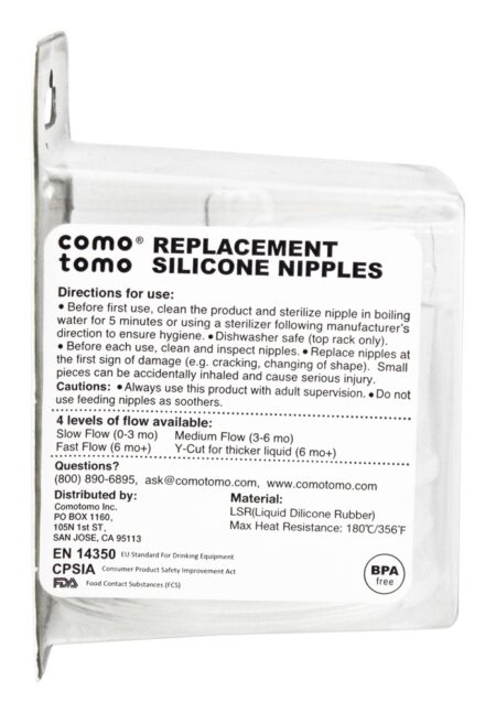 Mamilos de Substituição de Silicone Fluxo Variável 6m + - Pacote 2 Comotomo - Image 2