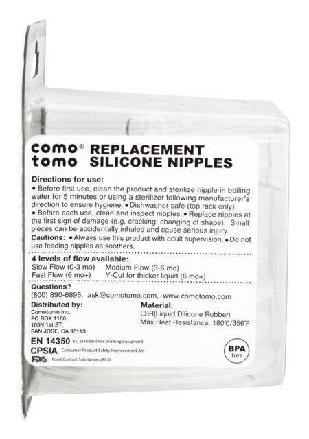 Silicone Substituição Mamilos Rápido Fluxo 6m+ - Pacote 2 Comotomo - Image 2