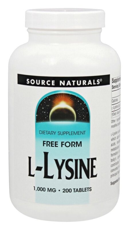 L-Lisina Forma Livre 1000 mg. - 200 Tablets Source Naturals