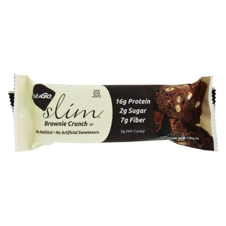 Caixa de barras de chocolate escura Real Slim Brownie Crunch - 12 Barras NuGo Nutrition - Image 3