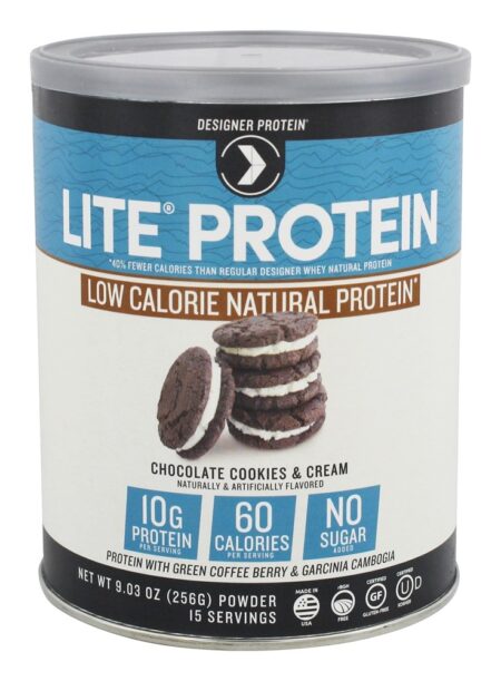 Lite Baixo Caloria Natural Proteína Chocolate Bolinhos & Creme - 9.03 oz. Designer Protein