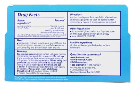 Arnicare Gel medicamento homeopático para alívio da dor - 2.6 oz. Boiron - Image 2