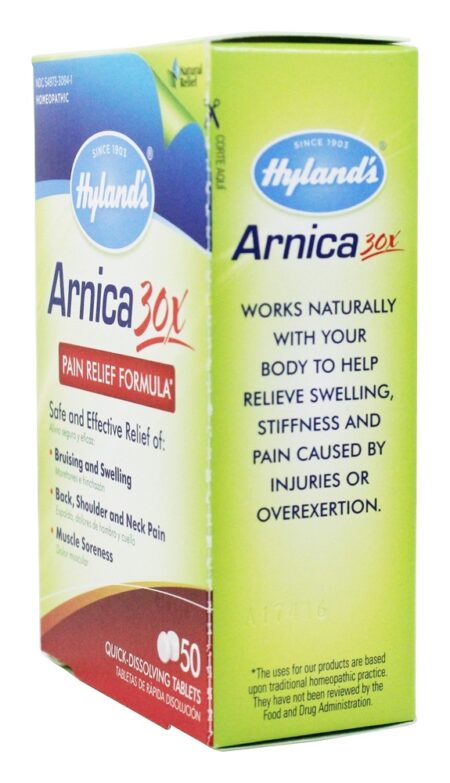 Fórmula de Alívio da Dor da Arnica 30 X - 50 Tablets de dissolução rápida Hylands - Image 2