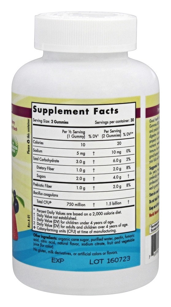 Gominhas Probióticas Para Crianças Sabor de Frutas 1.5 Bilhões de UFC - 60 Gummies Nordic Naturals - Imagem 2