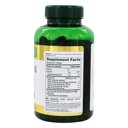 Óleo de Linhaça Suporte para Saúde Cardiovascular 1200 mg. - 125 Softgels Nature's Bounty - Image 2