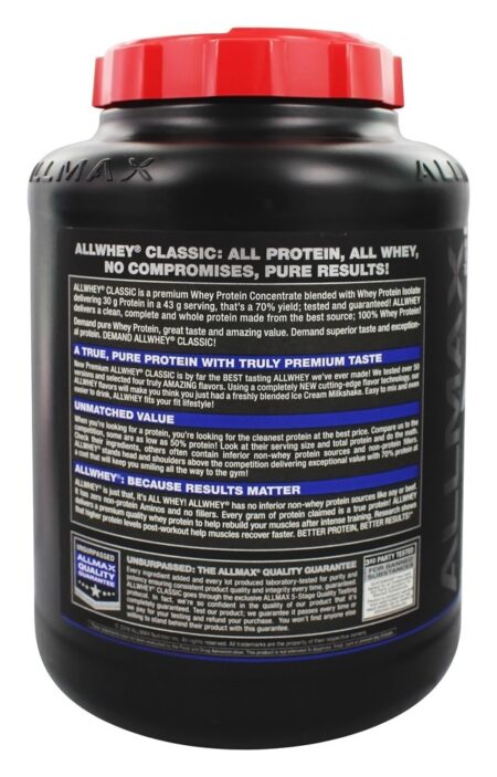 AllWhey Classic Pure Proteína Whey Misture Baunilha Francesa - 5 lbs. AllMax Nutrition - Image 3