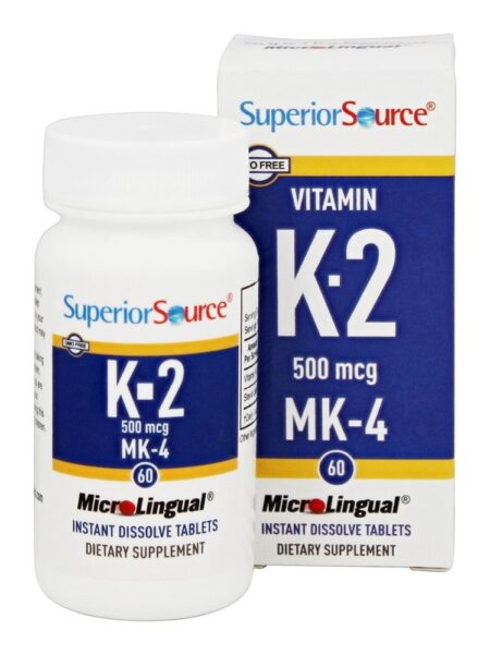 Vitamina K2 500 mcg. - 60 Tablets de dissolução rápida Superior Source