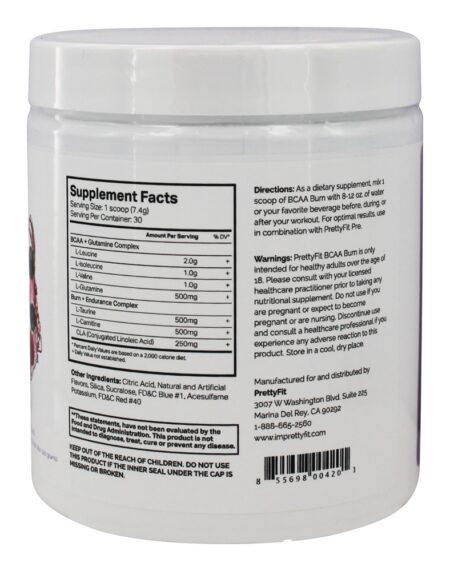 BCAA Queimar Recuperação Gordura Ardente Complexo Baga Explosão - 7.8 oz. PrettyFit - Image 2