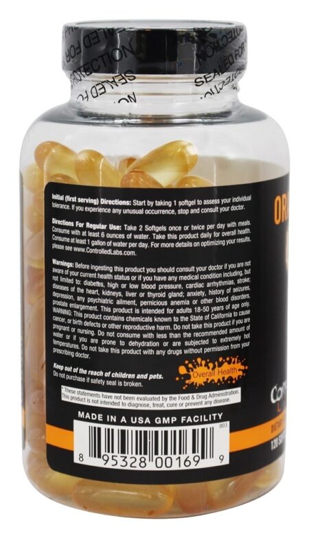 Óleo de Peixe OxiMega Laranja Citrus - 120 Softgels Controlled Labs - Image 3