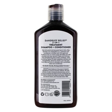 Alívio da Caspa 2 em 1 Shampoo e Condicionador de Tratamento - 12 fl. oz. JASON Natural Products - Image 2