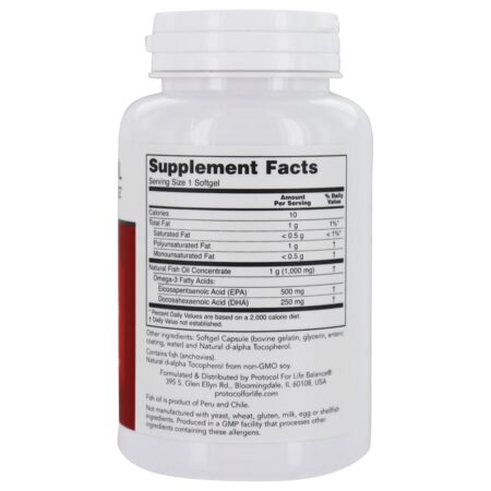 Ultra Omega-3 500 EPA / 250 DHA - 90 Softgels Protocol For Life Balance - Image 2