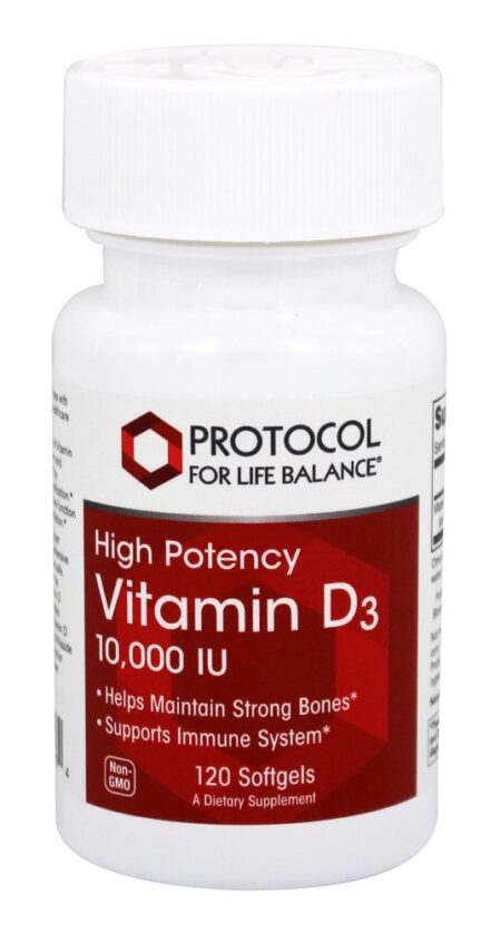 Vitamina D3 10000 UI - 120 Softgels Protocol For Life Balance