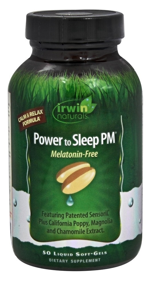 Poder para dormir PM livre de melatonina - 50 Softgels Irwin Naturals