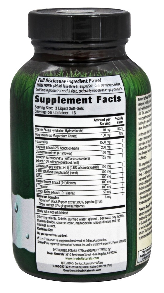 Poder para dormir PM livre de melatonina - 50 Softgels Irwin Naturals - Imagem 2