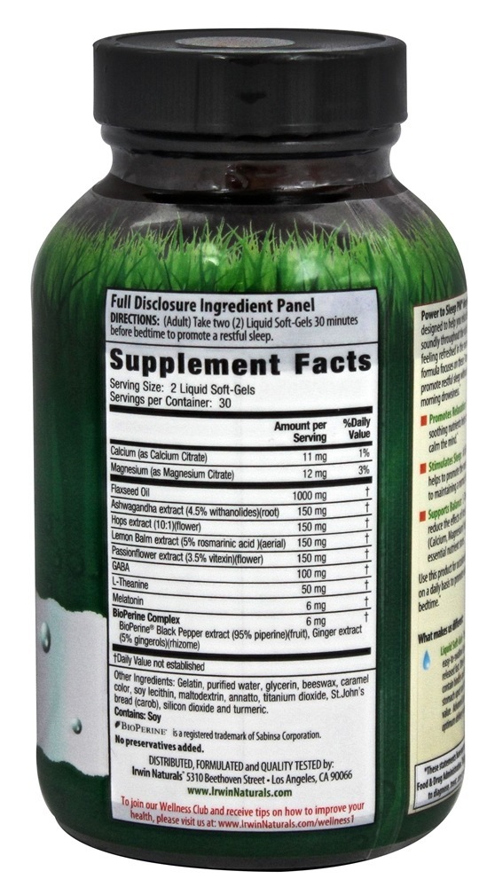 Poder para dormir Melatonina PM 6 mg. - 60 Softgels Irwin Naturals - Imagem 2
