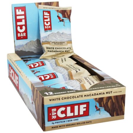 Caixa De Barras De Energia Orgânica Macadâmia De Chocolate Branco Porca - 12 Barras Clif Bar