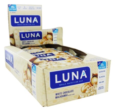 Caixa orgânica das barras da nutrição do Luna para a macadâmia branca do chocolate das mulheres - 15 Barras Clif Bar