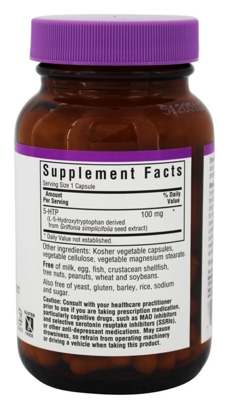 Precursor da Serotonina 5-HTP 100 mg. - 60 Cápsula (s) vegetal (s) Bluebonnet Nutrition - Image 2