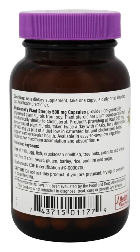 Esteróis vegetais 500 mg. - 60 Cápsula (s) vegetal (s) Bluebonnet Nutrition - Image 2